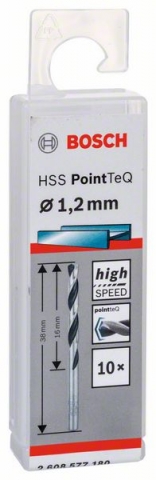 Спиральное сверло из быстрорежущей стали HSS PointTeQ 1,2 мм 