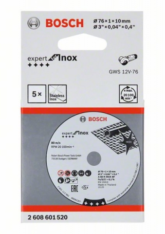   Expert for Inox A 60 R INOX BF; 76 mm; 1 mm; 10 mm