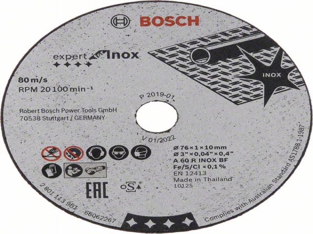   Expert for Inox A 60 R INOX BF; 76 mm; 1 mm; 10 mm