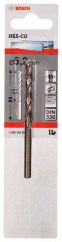    HSS-Co , DIN 338 5,2 x 52 x 86 mm