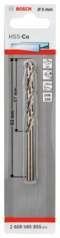    HSS-Co , DIN 338 6 x 57 x 93 mm