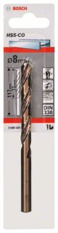    HSS-Co , DIN 338 8 x 75 x 117 mm