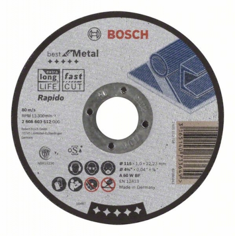  , , Best for Metal, Rapido A 60 W BF, 115 mm, 1,0 mm