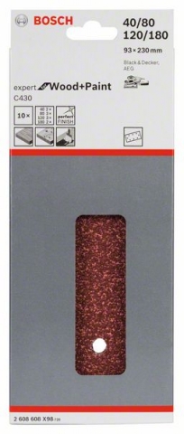  C430,   10. 93 x 230 mm, 2x40; 3x80; 3x120; 2x180