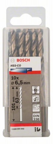    HSS-Co , DIN 338 6,5 x 63 x 101 mm