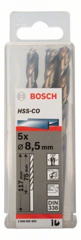    HSS-Co , DIN 338 8,5 x 75 x 117 mm