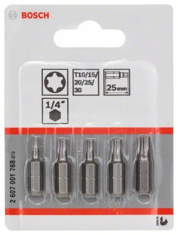   5 - Extra Hart (Torx) T 10; T 15; T 20; T 25; T 30; 25 