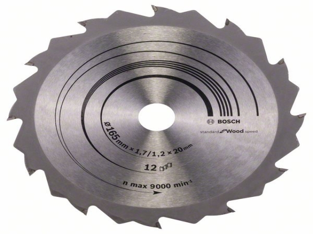 Пильный диск Speedline Wood 165 x 20/16 x 1,7 mm, 12