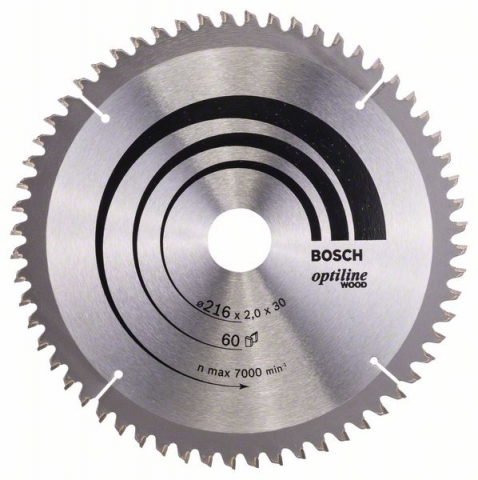 Пильный диск Optiline Wood 216 x 30 x 2,0 mm, 60