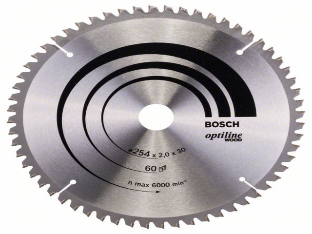 Пильный диск Optiline Wood 254 x 30 x 2,0 mm, 60