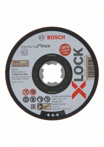 X-LOCK Standard for Inox 115 x 1,6 мм T41 115 x 1.6 x 22.23 mm