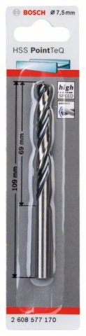 Спиральное сверло из быстрорежущей стали HSS PointTeQ 7,5 мм 
