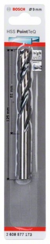 Спиральное сверло из быстрорежущей стали HSS PointTeQ 9,0 мм 
