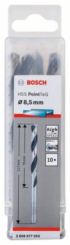 Спиральное сверло из быстрорежущей стали HSS PointTeQ 8,5 мм 