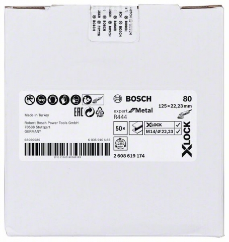   X-LOCK, ?125 , G 80, R444, Expert for Metal, 1 . D= 125 ; G= 80