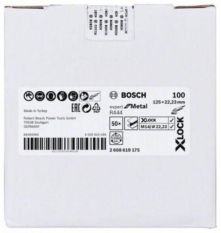   X-LOCK, ?125 , G 100, R444, Expert for Metal, 1 . D= 125 ; G= 100