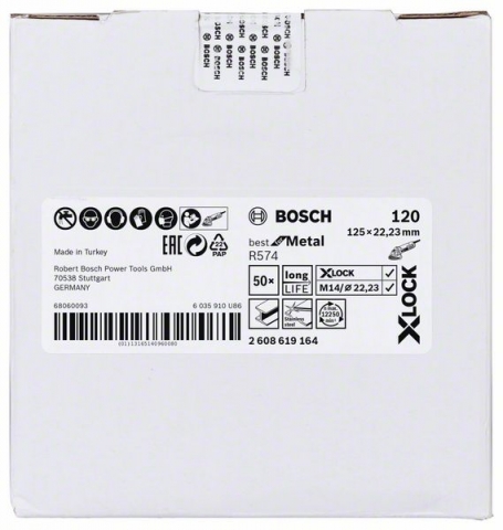   X-LOCK, ?125 , G 120, R574, Best for Metal, 1 . D= 125 ; G= 120