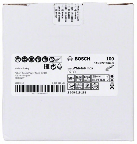   X-LOCK, 115 , G100,  , R780 Best for Metal + Inox 115 x 22,23 , G100
