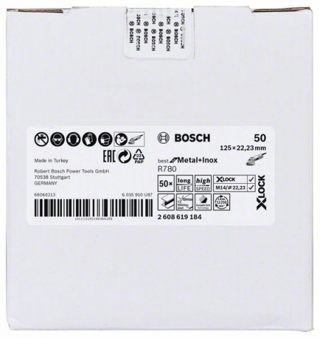   X-LOCK, 125 , G50,  , R780 Best for Metal + Inox 125 x 22,23 , G50