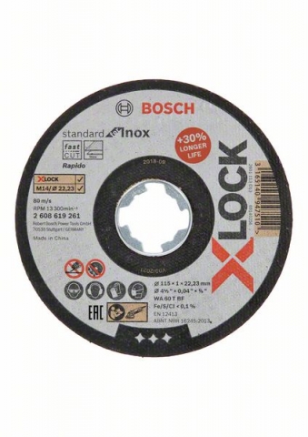      Standard for Inox X-LOCK 115x1x22,23  115 x 1 x 22.23 mm