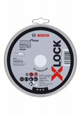      Standard for Inox X-LOCK 125x1x22,23  125 x 1 x 22.23 mm 